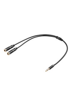 Buy 3.5mm Stereo Jack Splitter Cable Adapter Connectors 3.5mm 1 Male to 2 Female 3.5millimeter Black in UAE