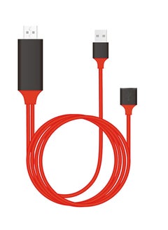 Buy 1080P MHL Micro USB MHL To HDMI Cable Adapter Cable For Android For Type-C Red in Saudi Arabia