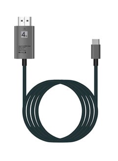 اشتري كابل عالي الجودة لتوصيل الهاتف بالكمبيوتر Type-C بمنفذ 4K HDMI ومنفذ USB 3.1 إلى HDMI أسود في الامارات