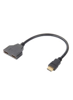 اشتري سلك كابل اتصال محول 1 في 2 بمنفذ Hdmi بمنفذ ثنائي على شكل حرف Y بمجزئ 1080p أسود في مصر