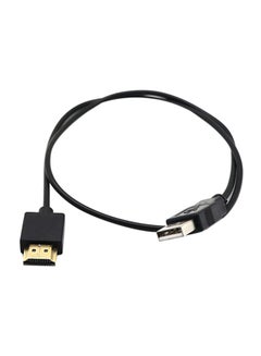 اشتري كابل شاحن USB بمنفذ HDMI   ييورث 0.5m  ومنفذ 2.0 USB  ذكر إلي كابل HDMI ذكر أسود في السعودية