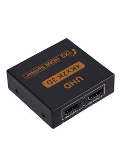 اشتري محول وفاصل HDMI 1x2 من مدخل 1 HDMI إلى مخرج 2HDMI بسرعة 4Kx2K ثلاثي الأبعاد لتوصيل شاشتين أسود في الامارات