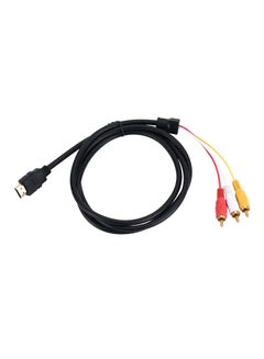 Buy Hdmi Hd Cable 1.5M.Hdmi To 3Rca Color Difference Line Hdmi To Av Adapter Cable Black in UAE