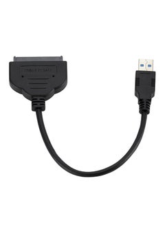 اشتري كابل محول من منفذ USB 3.0 إلى منفذ ساتا بـ22 سناً للأقراص الصلبة الخارجية من نوع HDD وSSD مقاس 2.5 بوصة أسود في السعودية