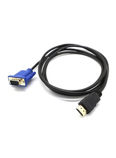 Buy HDMI To VGA D-SUB Male Video Adapter Cable Lead For HDTV PC Computer Monitor Black in Saudi Arabia