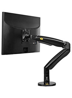 Buy Computer Monitor Desk Mount Stand with Gas Spring Arm Adjustable Height Tilt Angle for 17-27 Inch Flat or Curved Screens Black in UAE