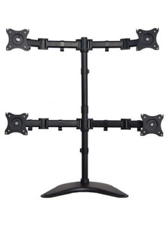 Buy Quad Monitor Fully Adjustable Desk Free Stand Black in UAE