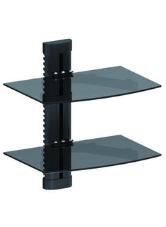 Buy Double Shelf Tempered Glass Wall Mount For Below 32 Inch Black in UAE