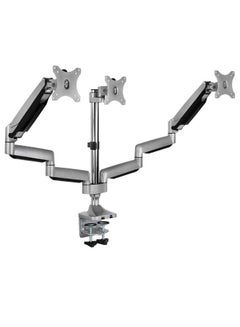 Buy Adjustable Triple Monitor Arm Desk Stand Black in UAE