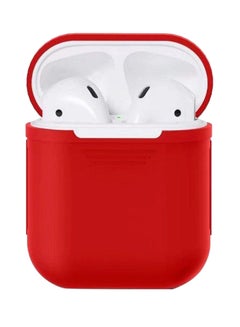Buy Protecting Case Cover For Apple AirPods Red in UAE