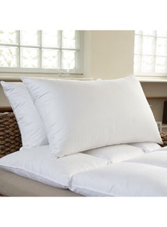 اشتري Set Of 2 Solid Bed/Sleeping Pillow قطن أبيض Standard في الامارات