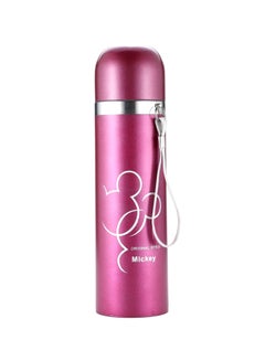 Buy Cartoon Designed Insulated Vacuum Flask Rose Red 6.6x24.8centimeter in UAE