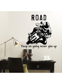 Buy Motorcycle Printed Wall Sticker Black 70x50centimeter in Saudi Arabia