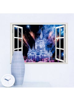 Buy Castle Wall Sticker Black/Blue/Purple 50x70cm in Saudi Arabia