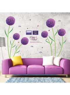 Buy Floral Wall Sticker Purple/Green 60x90cm in Saudi Arabia