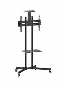 Buy Mobile TV Stand Rolling TV Cart: Floor TV Trolley for 32” to 65” LCD LED Flat Curved Screen Tilt Height Adjustable with Wheels Cable Management Black Black in Egypt