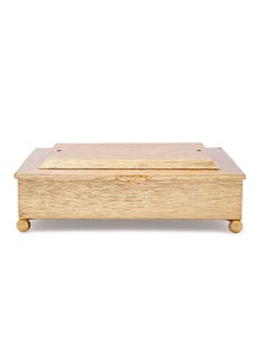 Buy Gold Square Cutlery Box Multicolour 30 Centimeter in UAE