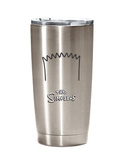 Buy Stainless Steel Travel Tumbler With Acrylic Lid Silver/Black/White in UAE