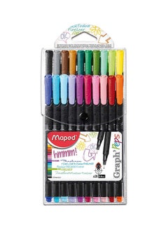 اشتري Pack Of 20 Fine Felt Tipped Pen Permanent Marker متعدد الألوان في الامارات