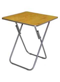 Buy Square Folding Table Silver/Beige 60centimeter in UAE