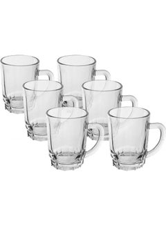 Buy 6-Piece Glass Tea Cup Set Clear 5.6cm in UAE