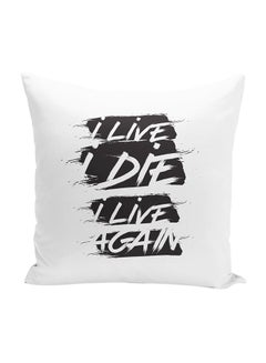 Buy Quote Movie Madmax Throw Pillow With Stuffing polyester White/Black 16x16inch in UAE