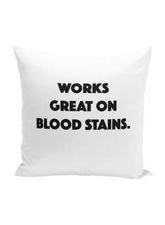 Buy Fight Club Quote Works Great On Stains Decorative Throw Pillow White/Black 16 x 16inch in UAE