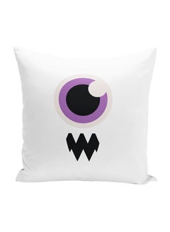 Buy Scary Monster Decorative Throw Pillow White/Purple/Black 16 x 16inch in UAE