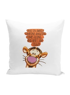 Buy Tigger Pooh Quote Throw Pillow With Stuffing Polyester Multicolour 16x16inch in UAE