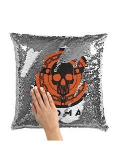 Buy Madmax Logo Skull Sequin Throw Pillow With Stuffing Multicolour 16x16inch in Saudi Arabia