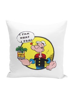 Buy The Sailor Man Popeye Decorative Throw Pillow White 16 x 16inch in UAE