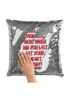 Buy Aladdin Quote From Cartoon  Sequin Throw Pillow With Stuffing Multicolour 16x16inch in Saudi Arabia