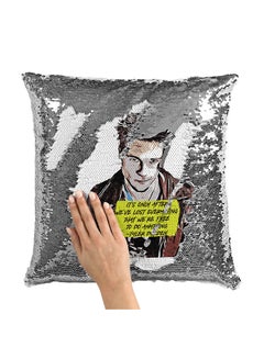 Buy Bradd Pitt Quote Lost Everything Sequin Throw Pillow With Stuffing Multicolour 16x16inch in Saudi Arabia