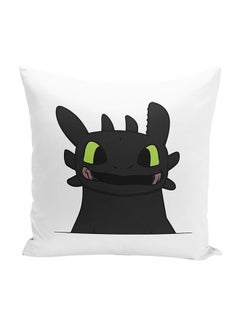 Buy Toothless Cute Decorative Throw Pillow White/Black 16 x 16inch in UAE