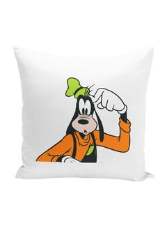Buy Curious Goofy Dog Decorative Throw Pillow White 16 x 16inch in UAE