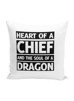 Buy Hiccup Quote Decorative Throw Pillow White/Black 16 x 16inch in UAE