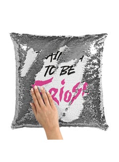 Buy Training Sequin Throw Pillow With Stuffing Multicolour 16x16inch in Saudi Arabia