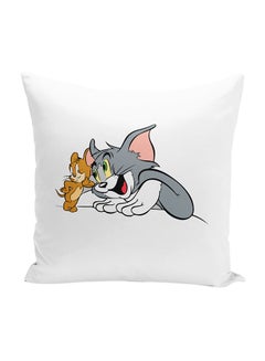 Buy Tom And Jerry Love Throw Pillow With Stuffing Multicolour 16x16inch in UAE