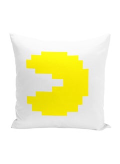 Buy Pacman Yellow Pixel Decorative Throw Pillow White/Yellow 16 x 16inch in UAE