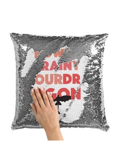 اشتري Minimal Typography How To Train Your Dragon Sequin Throw Pillow With Stuffing بوليستر متعدد الألوان 16x16 بوصة في الامارات