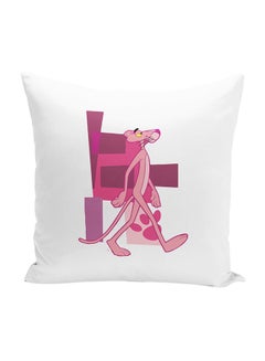 Buy Pink Panther Walking Throw Pillow With Stuffing Polyester Multicolour 16x16inch in Saudi Arabia