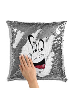 Buy Genie Silheoutte Face Sequin Throw Pillow With Stuffing Multicolour 16x16inch in Saudi Arabia