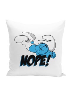 اشتري Lazy Smurf Nope Cartoon Throw Pillow With Stuffing متعدد الألوان 16x16 بوصة في الامارات