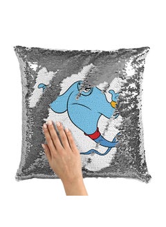 Buy Aladin Lamp Of Genie Sequin Throw Pillow With Stuffing Multicolour 16x16inch in Saudi Arabia