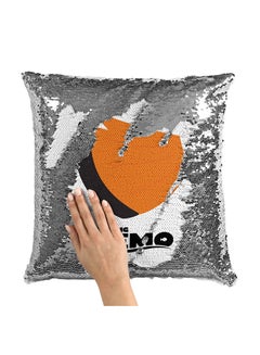 Buy Nemo Tail Design Art Sequin Throw Pillow With Stuffing polyester Multicolour 16x16inch in Saudi Arabia