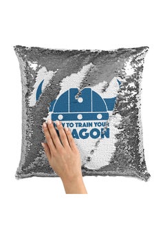 Buy How To Train Your Dragon Sequin Throw Pillow With Stuffing Multicolour 16x16inch in Saudi Arabia