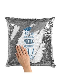 Buy Viking Sequin Throw Pillow With Stuffing Multicolour 16x16inch in Saudi Arabia