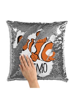 Buy Finding Nemo Orange Cutout Sequin Throw Pillow With Stuffing Multicolour 16x16inch in Saudi Arabia