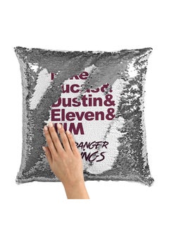 اشتري Stranger Things Team Sequin Throw Pillow With Stuffing متعدد الألوان 16x16 بوصة في الامارات