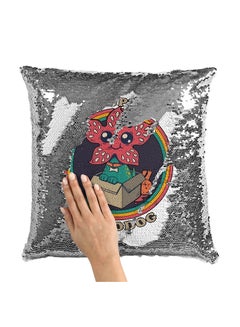 Buy Adopt A Demodog Cute Stranger Things Sequin Throw Pillow With Stuffing Multicolour 16x16inch in UAE